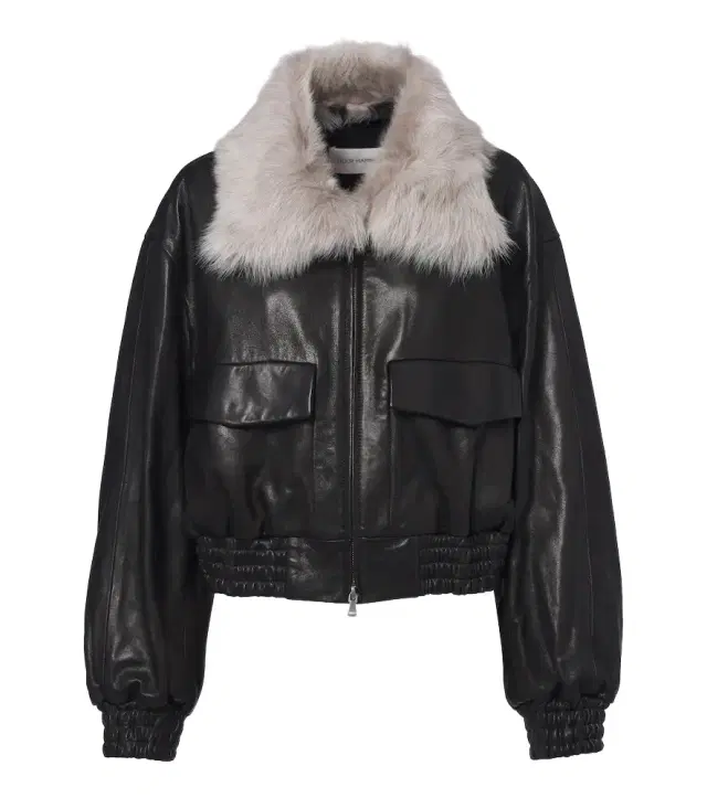 Shearling-trimmed leather blouson jacket Shearling-trimmed leather blouson jacket