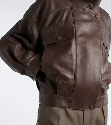 Nour Hammour Quincy leather blouson jacket | Thumbnail 3