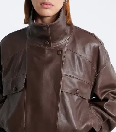 Nour Hammour Quincy leather blouson jacket | Thumbnail 5