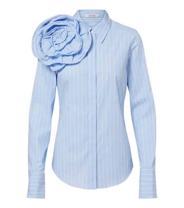 Dorothee Schumacher Striped Power floral-appliqué cotton-blend shirt