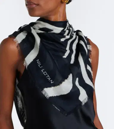 Nili Lotan Zebra-print scarf | Thumbnail 5 Nili Lotan Zebra-print scarf | Thumbnail 5