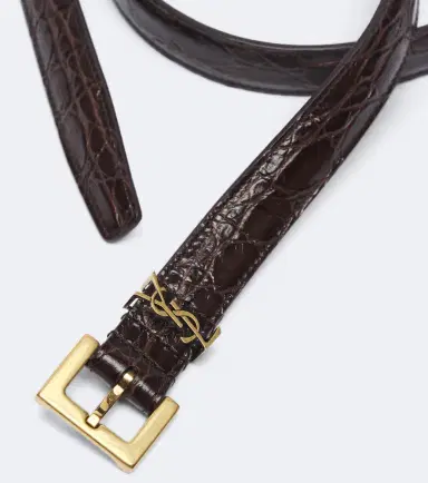 Saint Laurent Cassandre croc-effect leather belt | Thumbnail 2