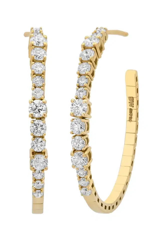SARA WEINSTOCK Diamond Flexion Hoop Earrings