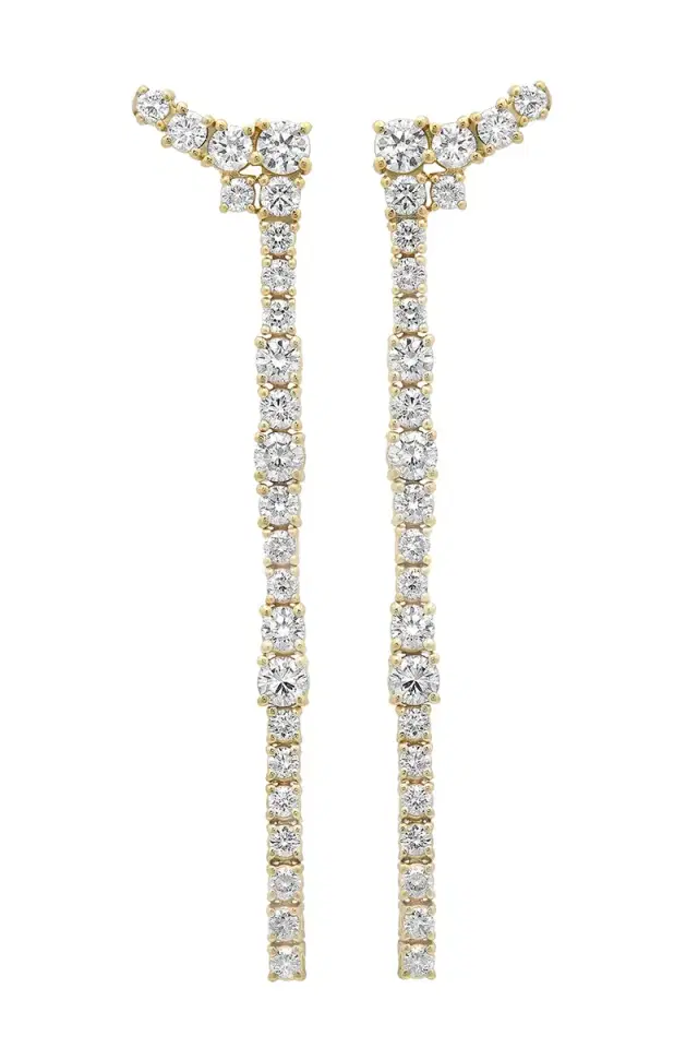 SARA WEINSTOCK Diamond Flexion Line Drop Earrings
