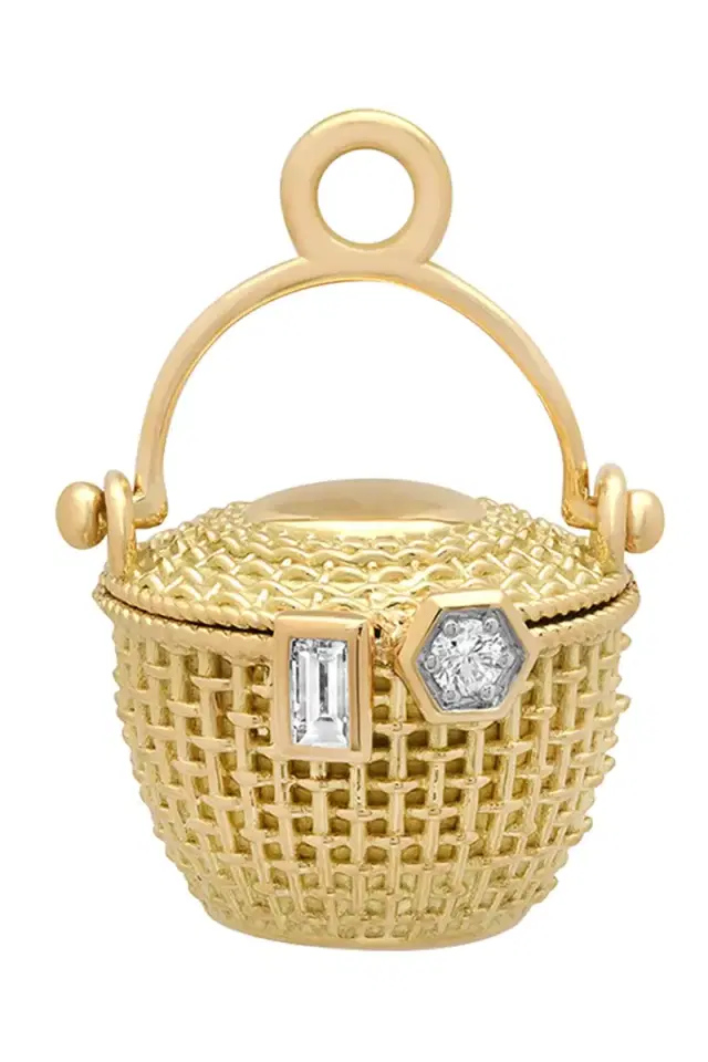 SARA WEINSTOCK Diamond Nantucket Basket Charm