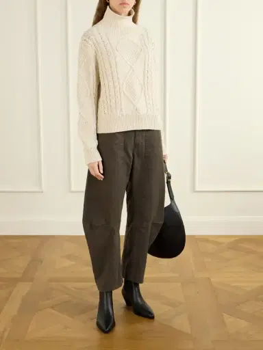 Nili Lotan Shon Cotton-blend Twill Tapered Pants | Thumbnail 2