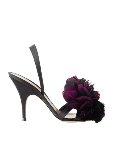 Gianvito Rossi 95 Feather-embellished Satin Sandals | Thumbnail 1 Gianvito Rossi 95 Feather-embellished Satin Sandals | Thumbnail 1