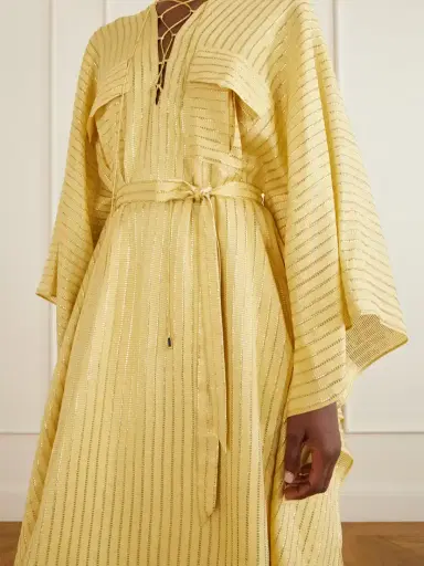 Taller Marmo Mojave Belted Lurex Fil Coupé Silk-blend Gown | Thumbnail 4 Taller Marmo Mojave Belted Lurex Fil Coupé Silk-blend Gown | Thumbnail 4