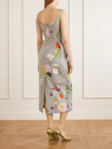 Oscar de la Renta Floral-printed Stretch Cotton-poplin Midi-dress | Thumbnail 3 Oscar de la Renta Floral-printed Stretch Cotton-poplin Midi-dress | Thumbnail 3
