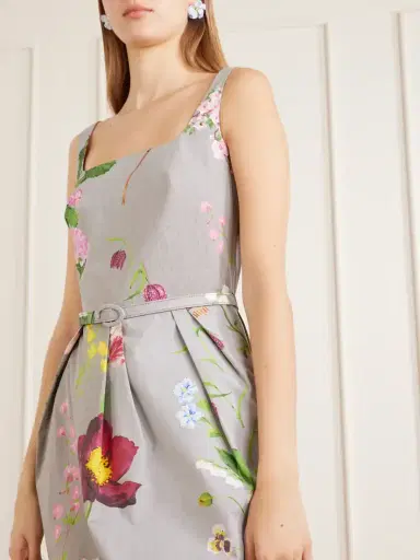 Oscar de la Renta Floral-printed Stretch Cotton-poplin Midi-dress | Thumbnail 4 Oscar de la Renta Floral-printed Stretch Cotton-poplin Midi-dress | Thumbnail 4