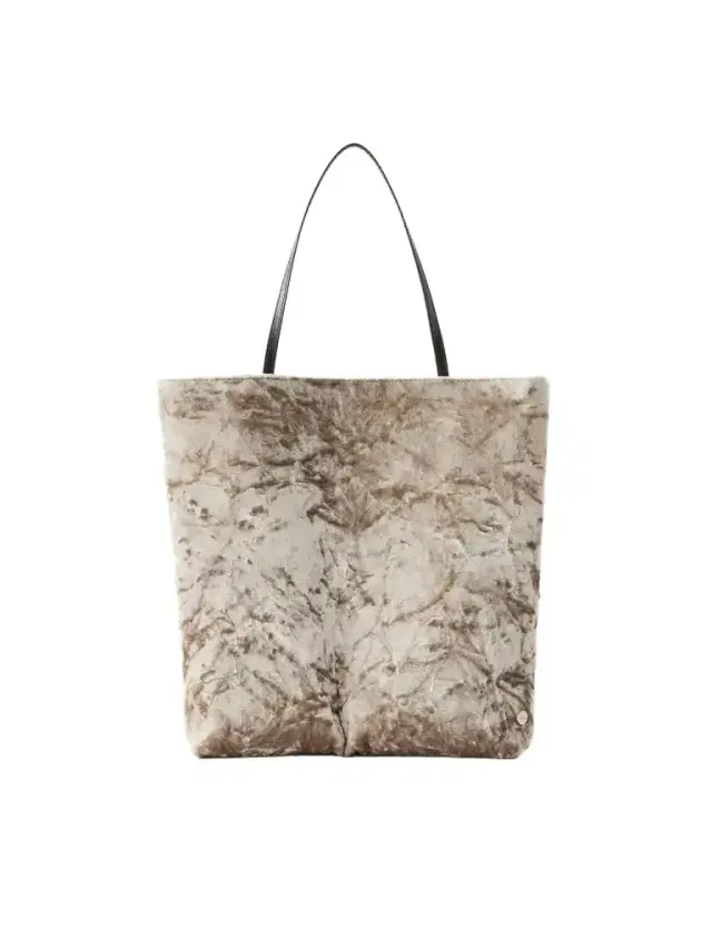 Valesque Thea Leather-trimmed Crushed-velvet Tote Bag