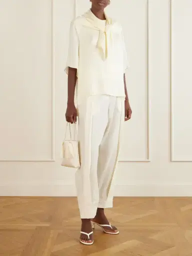 Sharon Wauchob Anita Scarf-detailed Satin T-shirt | Thumbnail 2