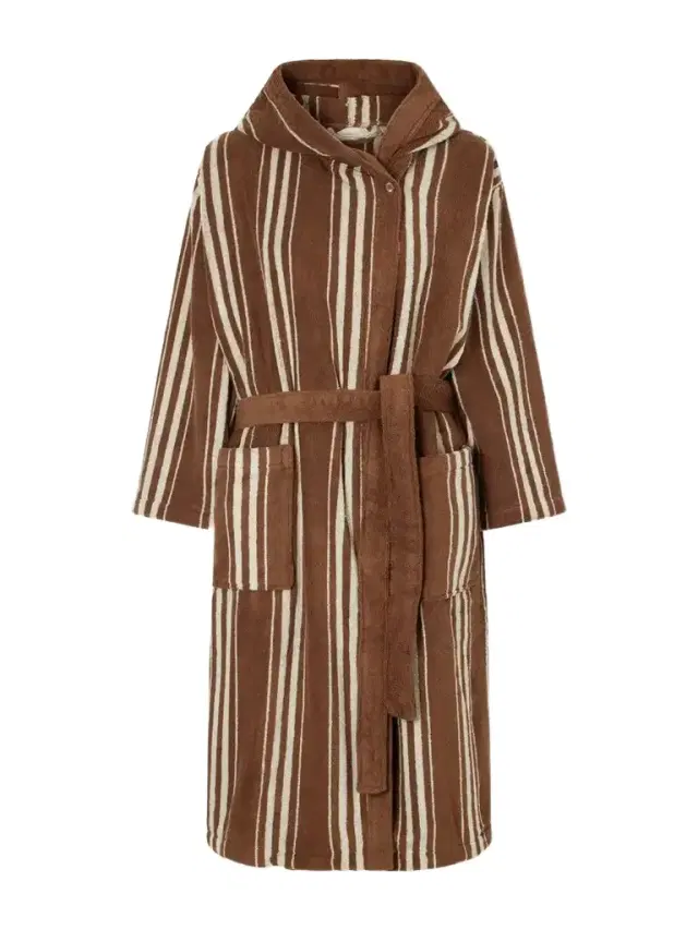 Autumn Sonata Charlotte Striped Cotton-terry Robe