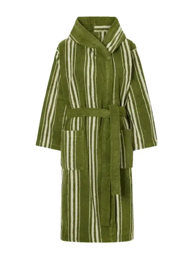 Autumn Sonata Charlotte Striped Cotton-terry Robe