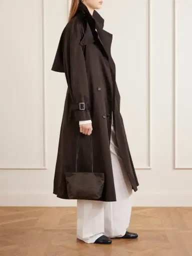 Valesque Spaghetti Leather-trimmed Satin Shoulder Bag | Thumbnail 3