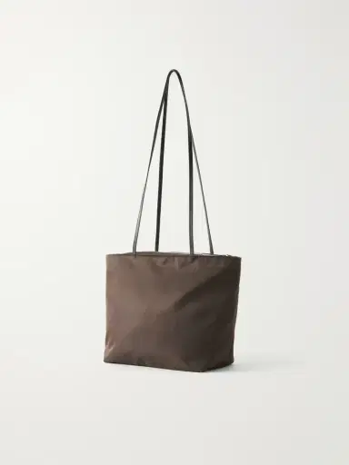 Valesque Spaghetti Leather-trimmed Satin Shoulder Bag | Thumbnail 4
