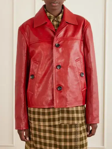 Wales Bonner Kamala Leather Biker Jacket | Thumbnail 3