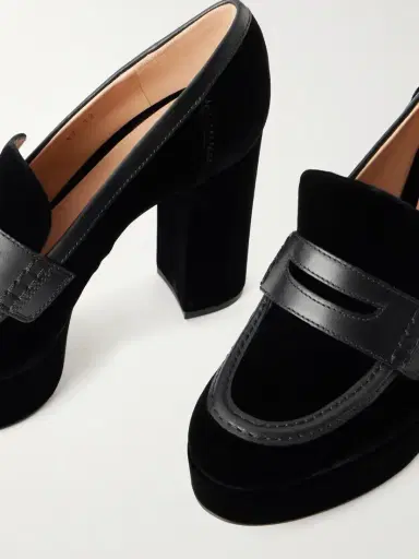 Gianvito Rossi Hadden 70 Leather-trimmed Velvet Pumps | Thumbnail 5