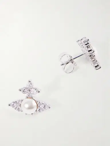 Vivienne Westwood Fedora Silver-tone Pearl-effect Crystal Earrings | Thumbnail 3 Vivienne Westwood Fedora Silver-tone Pearl-effect Crystal Earrings | Thumbnail 3