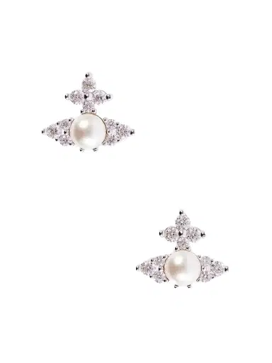 Vivienne Westwood Fedora Silver-tone Pearl-effect Crystal Earrings | Thumbnail 1 Vivienne Westwood Fedora Silver-tone Pearl-effect Crystal Earrings | Thumbnail 1
