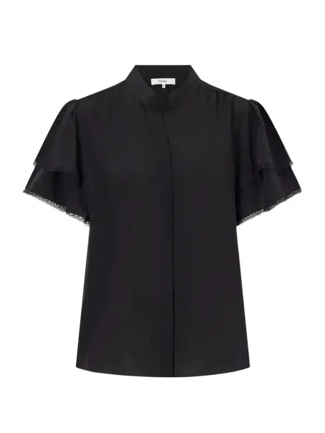 Frame Arcadia Lace-trimmed Silk Blouse