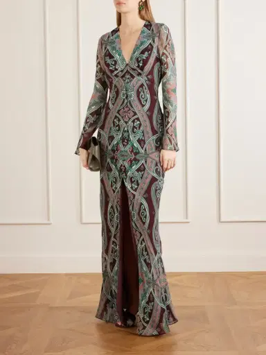 Veronica Beard Daciana Printed Silk-georgette Maxi-dress | Thumbnail 2