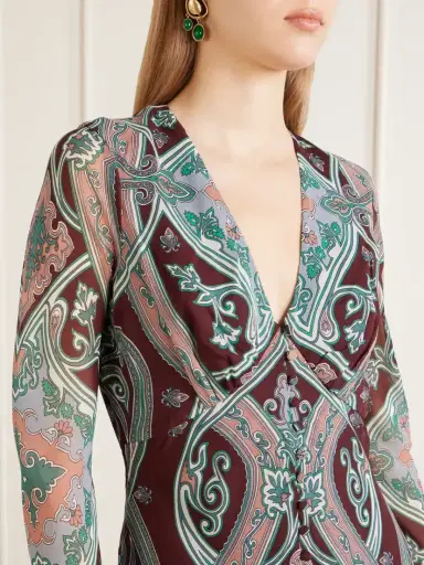 Veronica Beard Daciana Printed Silk-georgette Maxi-dress | Thumbnail 4