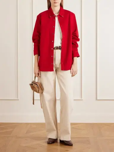 AMI PARIS Logo-embroidered Cotton-twill Shirt | Thumbnail 2
