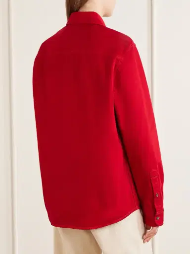 AMI PARIS Logo-embroidered Cotton-twill Shirt | Thumbnail 4