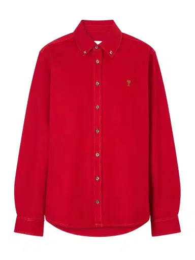 AMI PARIS Logo-embroidered Cotton-twill Shirt | Thumbnail 1