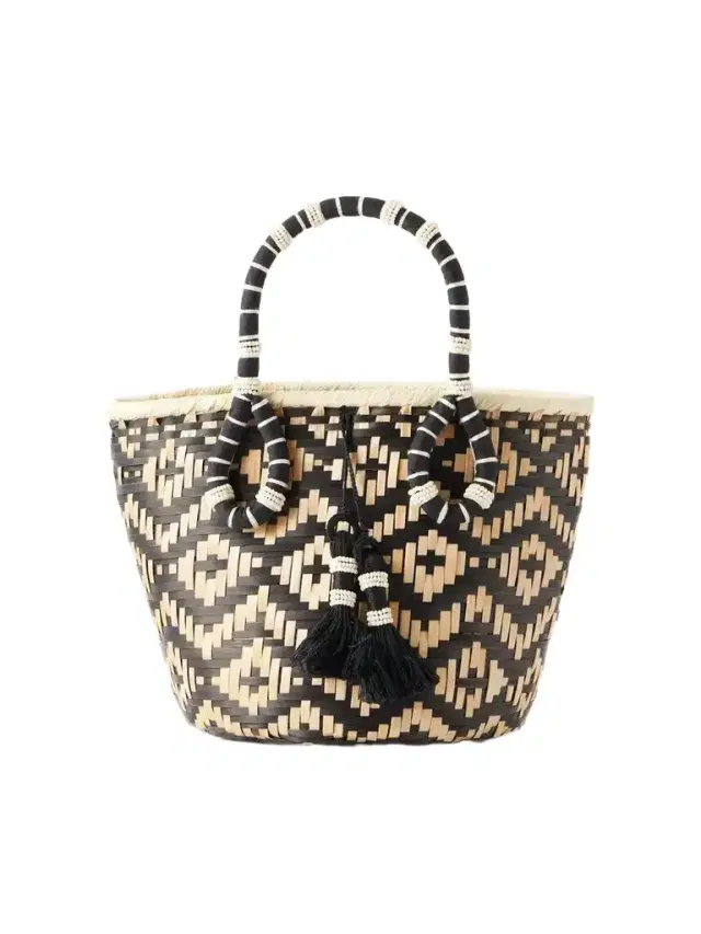 Johanna Ortiz Raffia Mini Bucket Bag