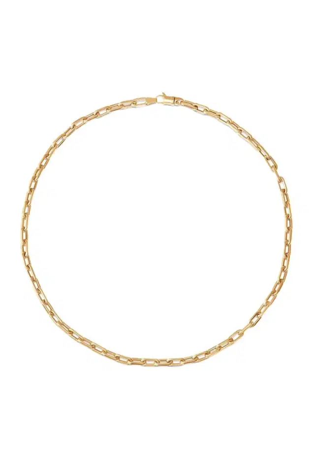 Small Rectangle Round Chain Necklace