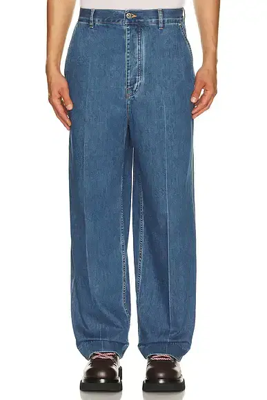 Bottega Veneta Atlantic Blue Denim Wide Leg Trousers