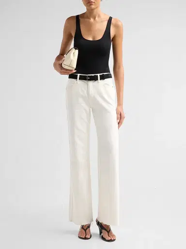 RE/DONE Women's The Californian Mid-Rise Wide-Leg Jeans - Crema - Size 32 | Thumbnail 2