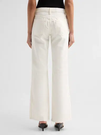 RE/DONE Women's The Californian Mid-Rise Wide-Leg Jeans - Crema - Size 32 | Thumbnail 3