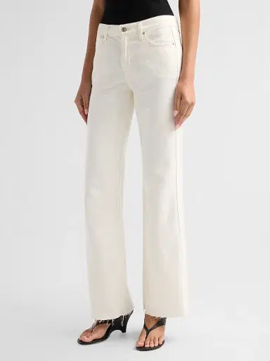 RE/DONE Women's The Californian Mid-Rise Wide-Leg Jeans - Crema - Size 32 | Thumbnail 4