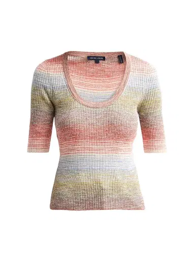 Veronica Beard Women's Archibald Gradient Sweater - Orange Mustard Multi - Size XL | Thumbnail 1