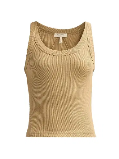 rag & bone Women's The Essential Rib Tank - Toffee - Size XL | Thumbnail 1