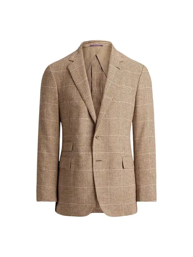 Ralph Lauren Purple Label Men's Kent Plaid Wool Sport Coat - Brown