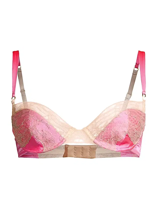 Kiki de Montparnasse Women's Le Shock Lace Demi Bra - Hot Pink