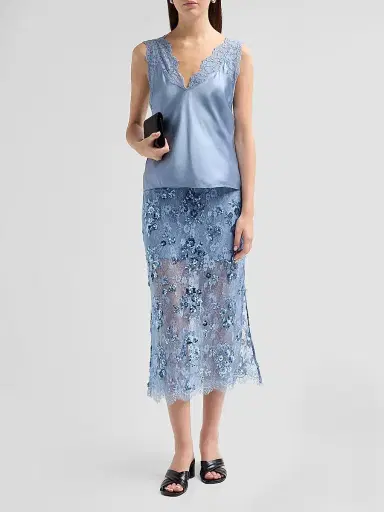 Cami NYC Women's Aylin Sequined Lace Midi-Skirt - Mist | Thumbnail 2