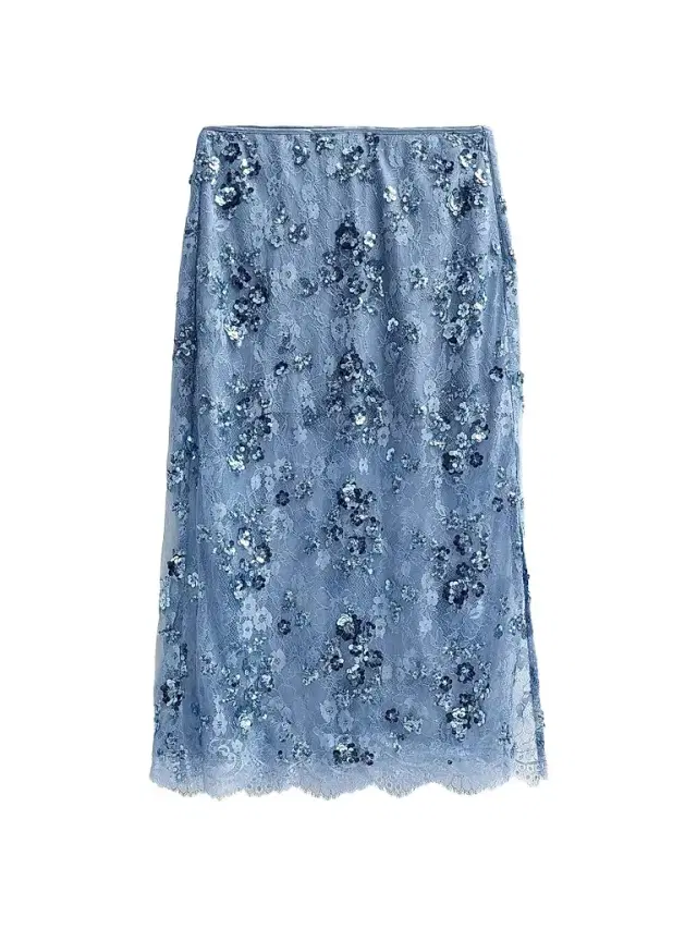 Cami NYC Women's Aylin Sequined Lace Midi-Skirt - Mist