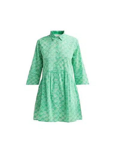Ro's Garden Women's Deauville Cotton Shirtdress - Green | Thumbnail 1 Ro's Garden Women's Deauville Cotton Shirtdress - Green | Thumbnail 1