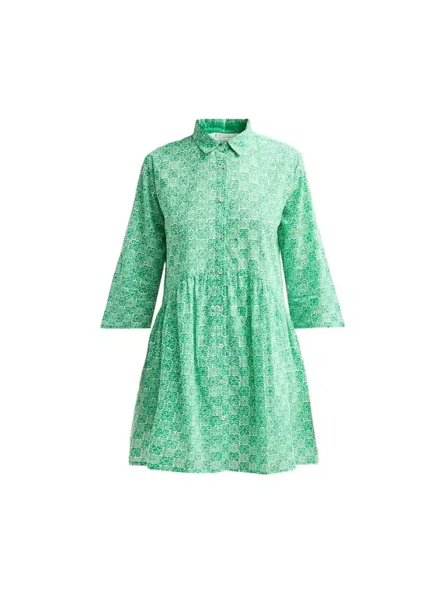 Ro's Garden Women's Deauville Cotton Shirtdress - Green