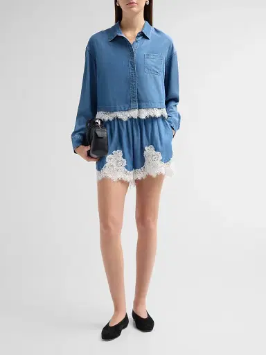 Cami NYC Women's Garance Cropped Shirt - Light Wash | Thumbnail 2