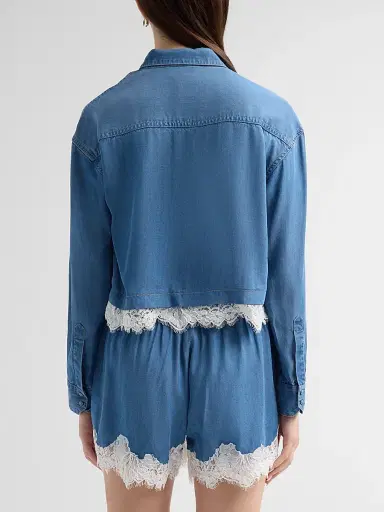 Cami NYC Women's Garance Cropped Shirt - Light Wash | Thumbnail 3