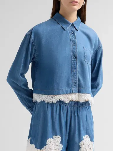 Cami NYC Women's Garance Cropped Shirt - Light Wash | Thumbnail 4