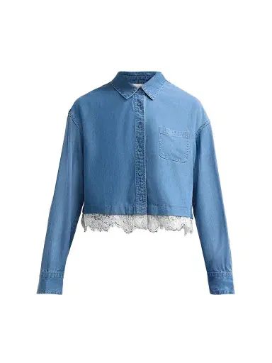 Cami NYC Women's Garance Cropped Shirt - Light Wash | Thumbnail 1