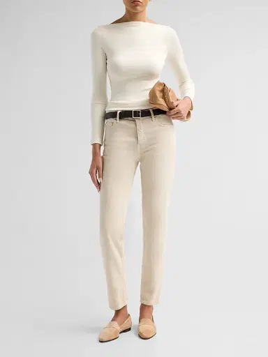 Ralph Lauren Collection Women's Marybeth Cashmere Boatneck Sweater - Lux Cream | Thumbnail 2