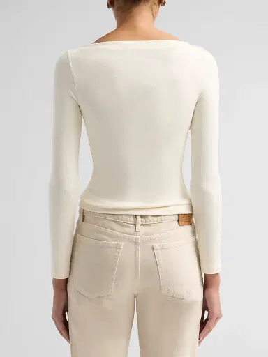 Ralph Lauren Collection Women's Marybeth Cashmere Boatneck Sweater - Lux Cream | Thumbnail 3